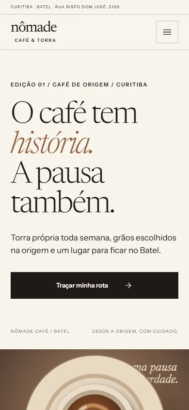 Site pronto aberto no celular