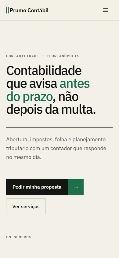 Site institucional de escritório de contabilidade