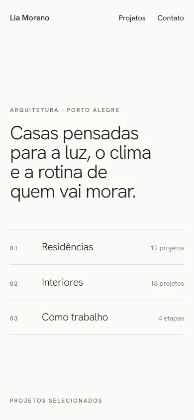 Portfólio de arquitetura