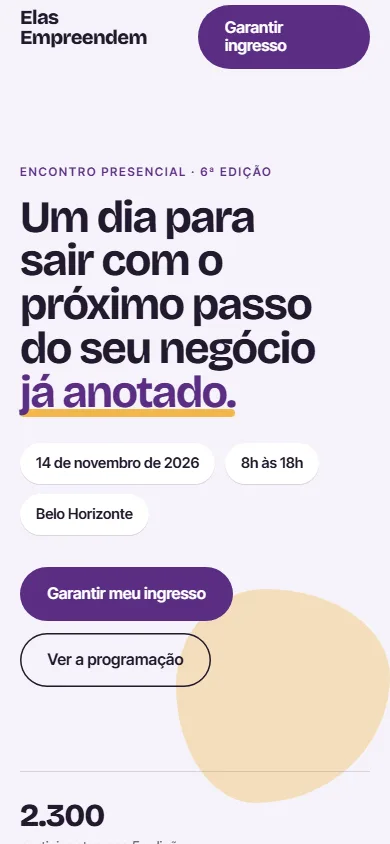Página de evento presencial